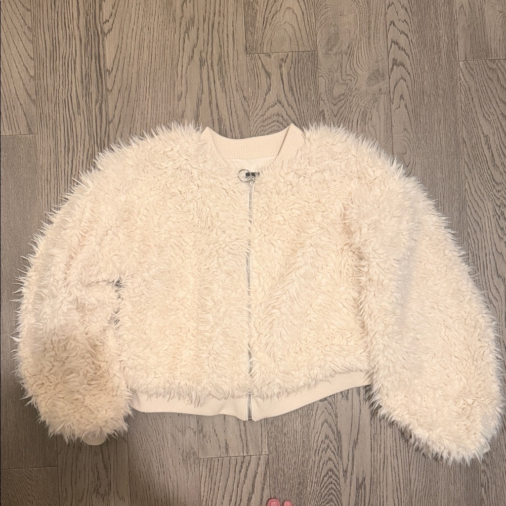Wild Fable Cream Fuzzy Jacket